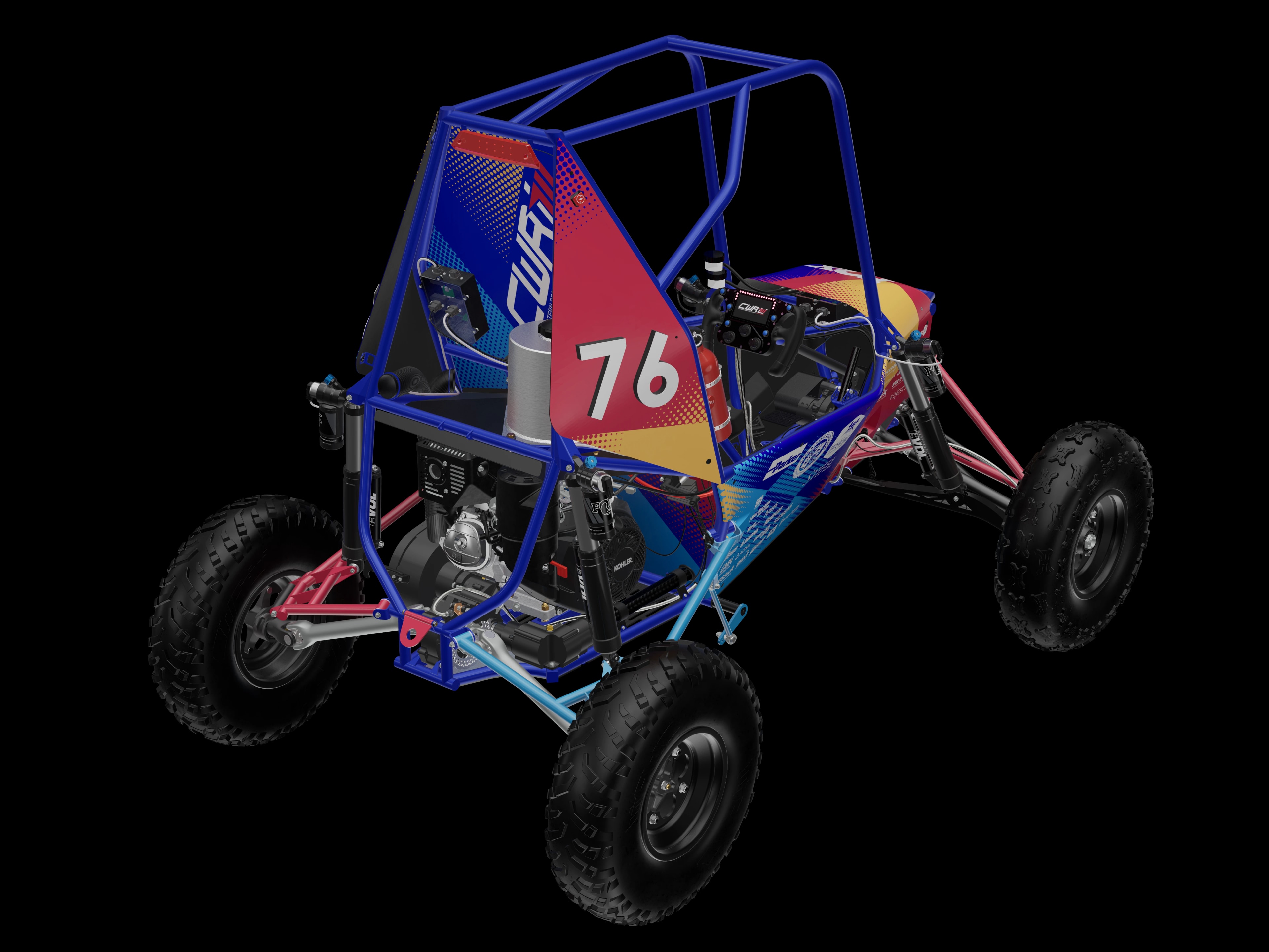 SR25 full car rear three-quarter render
